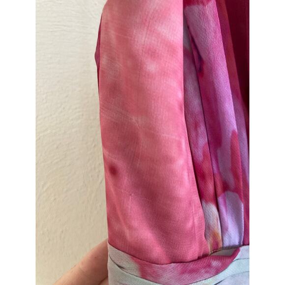 Fame and Partners Valencia Watercolor Floral Maxi Dress Split Empire Chiffon 6 - Picture 15 of 17